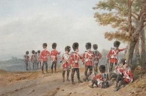 Grenadier Guards On Exercise by Orlando Norie