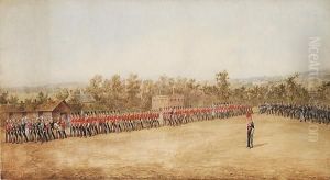 A Parade Of Cavalry Of Various
Regiments Marching Under The Watchful Eye Of A Lance Officer by Orlando Norie