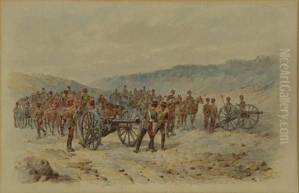 'royal Horse Artillery At The Gallop' And 'royal Horse Artillery Preparing To Fire' - view 1