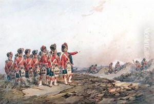 The 42nd Royal Highlanders Black Watch On Manoeuvres by Orlando Norie