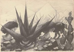 Maguayes Y Nopales (hopkins 17) by Jose Clemente Orozco