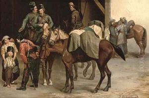 Hussars befriending the locals Hussars befriending the locals