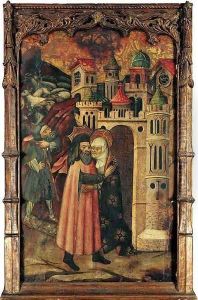 The meeting of Joachim and Anna at the Golden gate by Domingo Valls