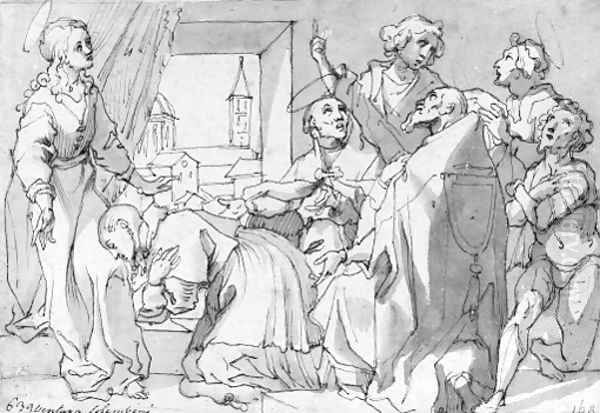 Cardinal Paolo Sfondrato kneeling before Saint Cecilia - view 1