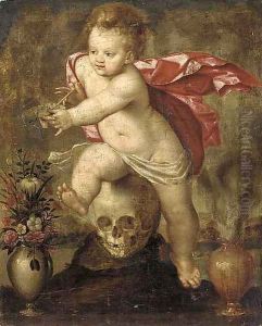 Homo bulla est a vanitas still life with a child blowing bubbles