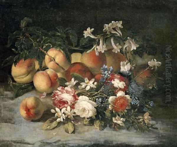 Roses, orange blossom and peaches - view 1