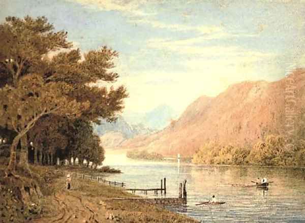 Rowing on the lake, a glorious morning - view 1