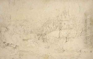A view of the village of Vorst in south-west Brussels by Lodewijk De Vadder