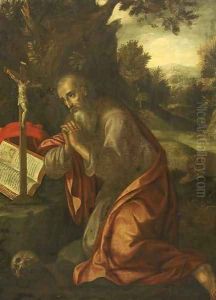 The penitent Saint Jerome by Maerten De Vos
