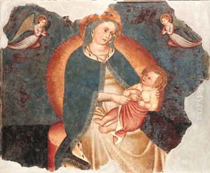 The Madonna and Child with adoring angels by School Of Verona