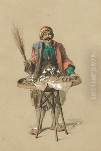 Street Vendor Of Constantinople by Amadeo Preziosi