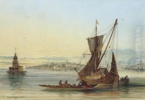 Kiz Kulesi (maiden's Tower), Constantinople by Amadeo Preziosi