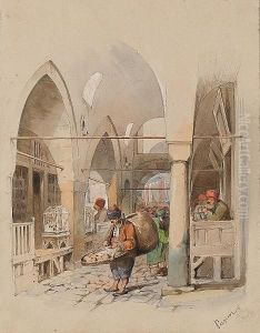The Yoghurt Seller In
Kapali Carsi by Amadeo Preziosi