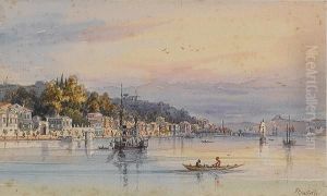 View On The Bosphorus Looking Towards The Giant's Grave by Amadeo Preziosi