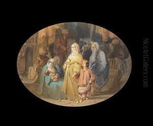 Women At The Marketplace, Constantinople by Amadeo Preziosi