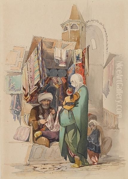 The Cloth Seller At The Bazaar - view 1