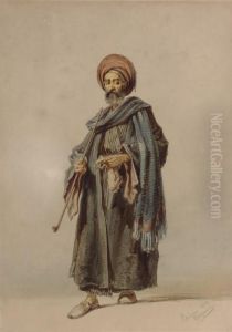 An Egyptian Man With A Pipe by Amadeo Preziosi