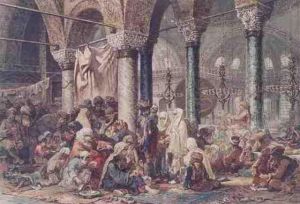 Refugees In The Gallery Of The Mosque Of Aya Sofya