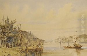 A Bosphorus Scene by Amadeo Preziosi