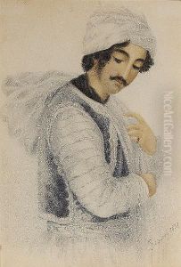 Portrait Of A Young Turk by Amadeo Preziosi