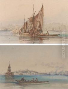 On The Golden Horn; And On The Bosphorus Before The Hagia Sophia (both Illustrated) by Amadeo Preziosi
