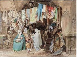 A Turkish Bazaar by Amadeo Preziosi