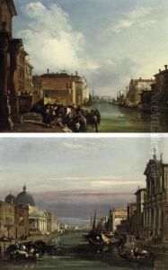 The Grand Canal, Venice, Looking
 South-west From The Chiesa Degli Scalzi To The Fondamenta Della Croce, 
With S. Simeone Piccolo