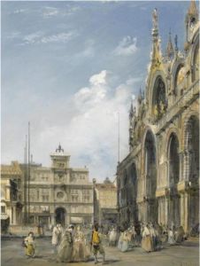 The Entrance To The Cathedral Of San Marco, Venice by Edward Pritchett