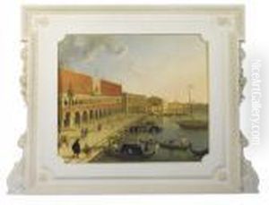 The Doge's Palace Oil On Canvas by Edward Pritchett