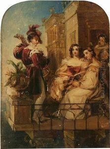 Elegant Ladies On A Venetian Balcony