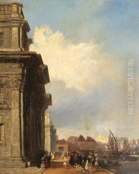 A View Of Greenwich Hospital With Figures On The Quay - view 1