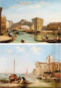 Chiesa Gesuati (canal Della Guidecca); Ponto Di Rialto (canal Grande) by Edward Pritchett