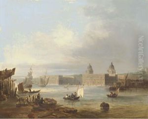 The Royal Naval College, Greenwich, From The Thames, The Royalobservatory Beyond
