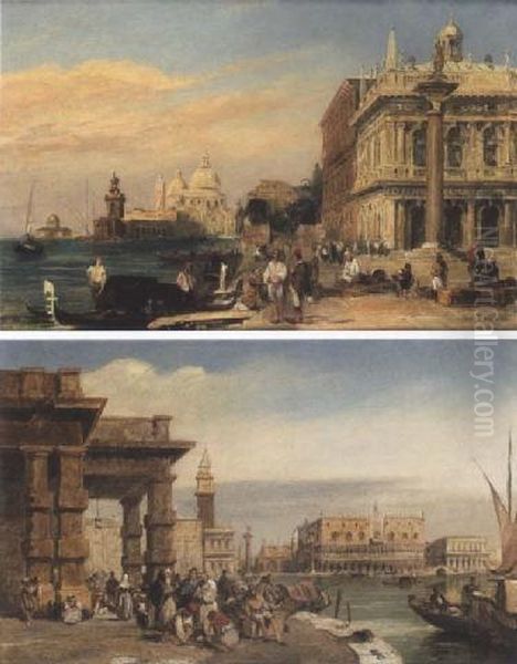 The Dogana And Santa Maria Della
 Salute From The Piazzetta St Marco, Venice; The Doge's Palace From The 
Dogana, Venice - view 1