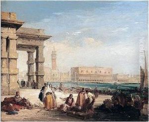 The Doge's Palace From The Dogana by Edward Pritchett