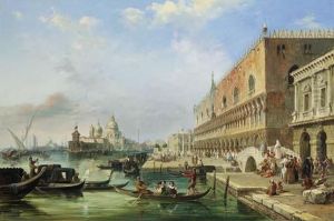 The Bacino, Venice, Looking 
Towards The Grand Canal, With Thedogana, The Salute, The Piazetta And 
The Doges Palace