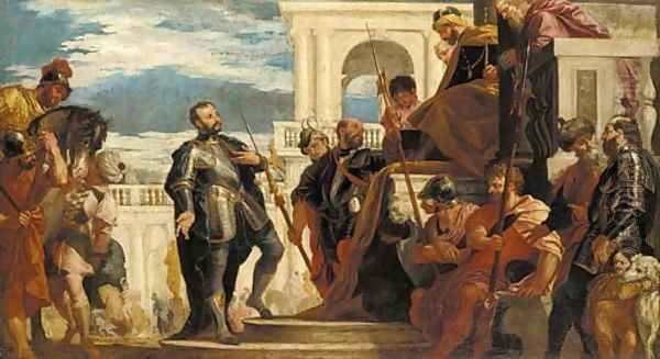 Saint Sebastian before Diocletian - view 1