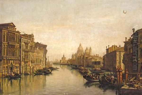 The Grand Canal, Venice, Santa Maria della Salute, beyond - view 1