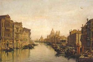 The Grand Canal, Venice, Santa Maria della Salute, beyond by Victor Vervloet