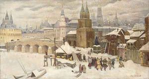 Revellers before the Kremlin, Moscow