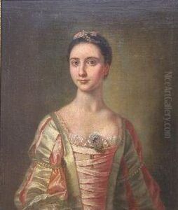Half Length Portrait Of A Young Woman In Pink