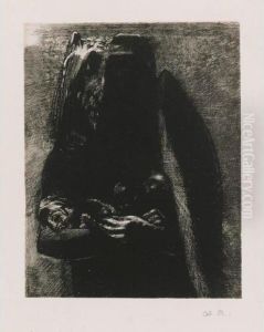 C'est Le Diable, Portant Sous Ses Deux Ailes Les Sept Peches Capitaux (mellerio 85) by Odilon Redon