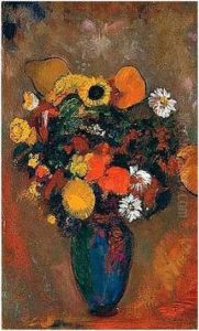 Fleurs Dans Un Vase Vert by Odilon Redon
