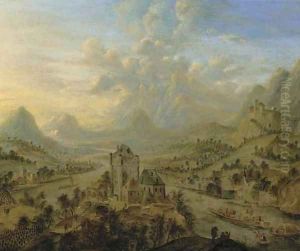 A landscape during the vendage, a castle in the foreground