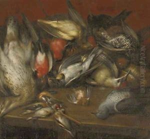 A hunting still life with a sparrow