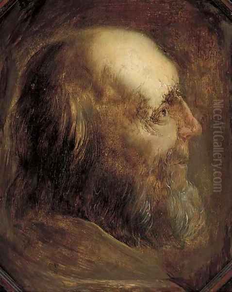 Head of an old man in profile - view 1