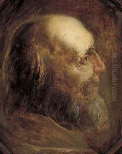 Head of an old man in profile by Jan Van Der Vinne