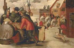 Soldiers playing dice by Sebastian Vrancx