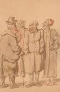 Four Men In Conversation.