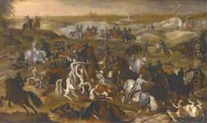 The Battle between Officers Breaute and Gerard Abrahamsz., called Lekkerbeetje, at Vught, 5 February 1600 2 by Sebastian Vrancx